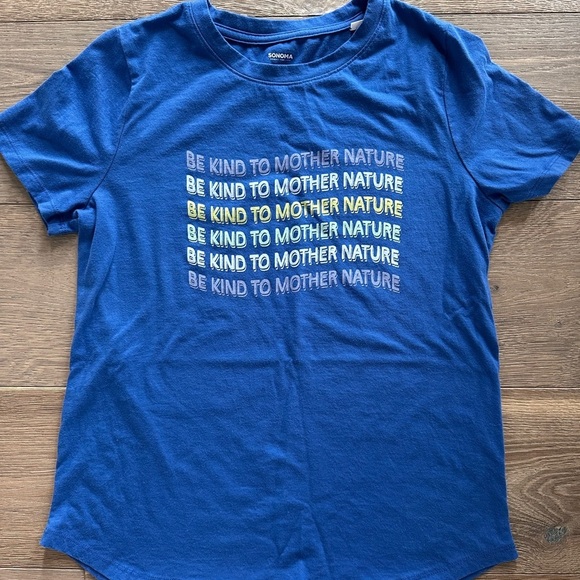 Sonoma Tops - Be Kind Blue Short Sleeve Tee with Graphic Design